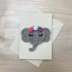 Crochet Elephant 100% Recycled Greetings Card