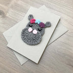 Crochet Hippo 100% Recycled Greetings Card