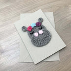 Crochet Hippo 100% Recycled Greetings Card