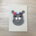 Crochet Hippo 100% Recycled Greetings Card