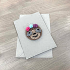 Crochet Sloth 100% Recycled Greetings Card