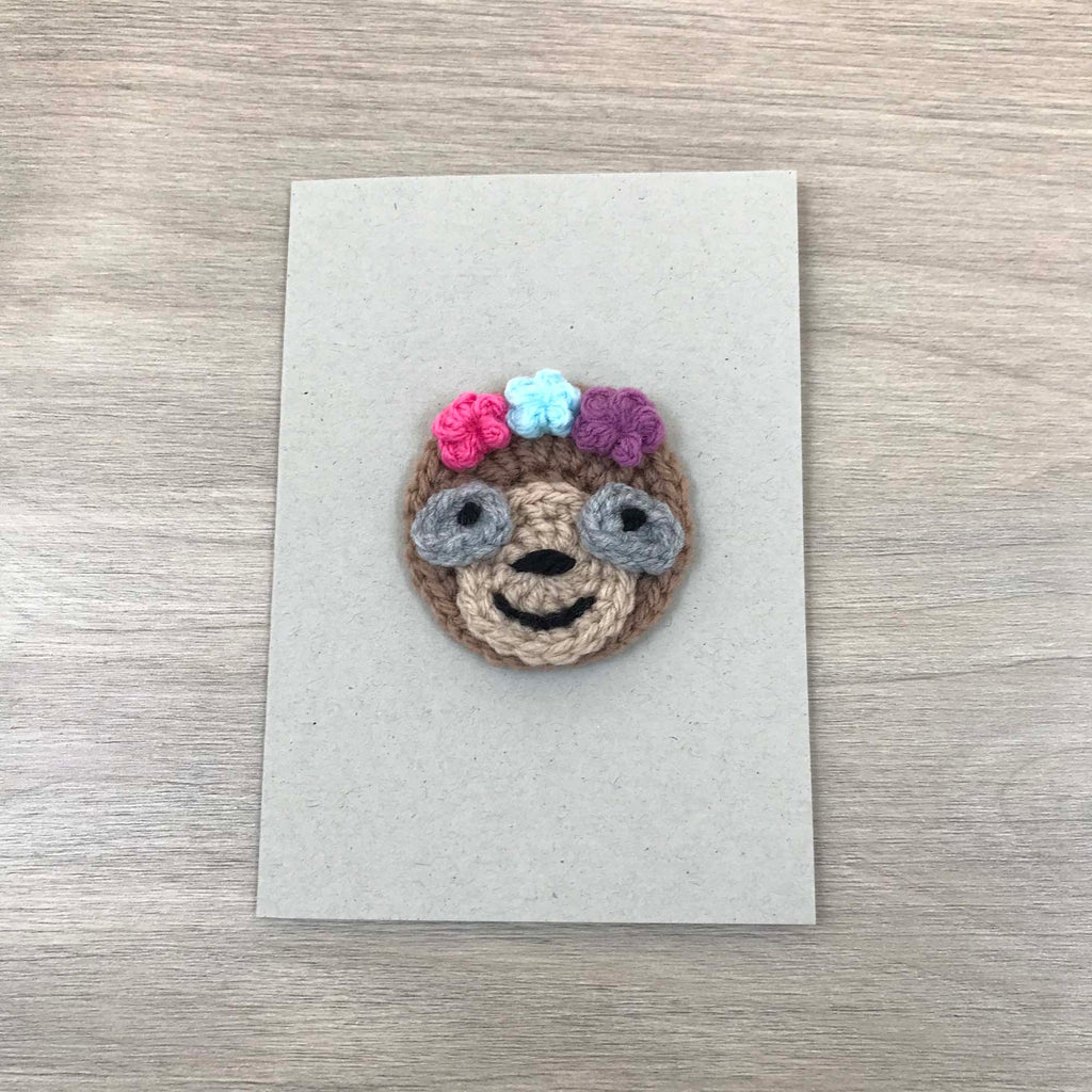 Crochet Sloth 100% Recycled Greetings Card