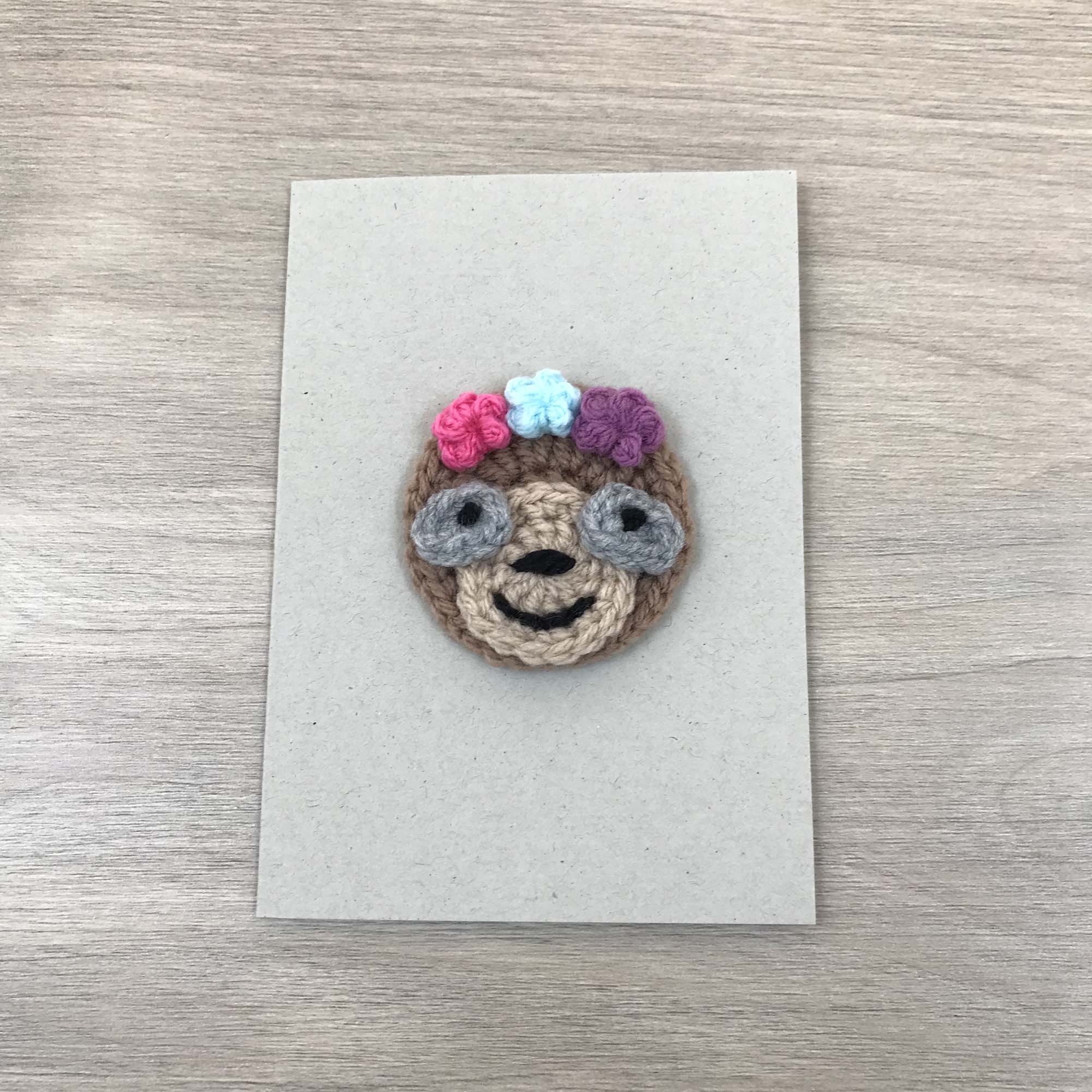 Crochet Sloth 100% Recycled Greetings Card