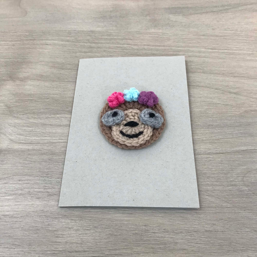 Crochet Sloth 100% Recycled Greetings Card