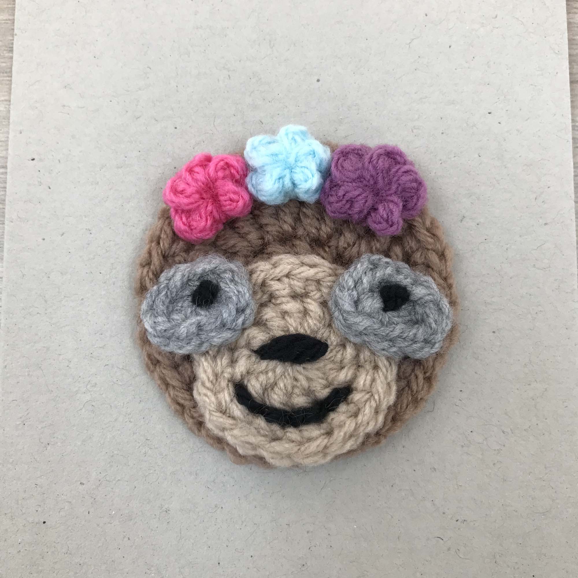 Crochet Sloth 100% Recycled Greetings Card