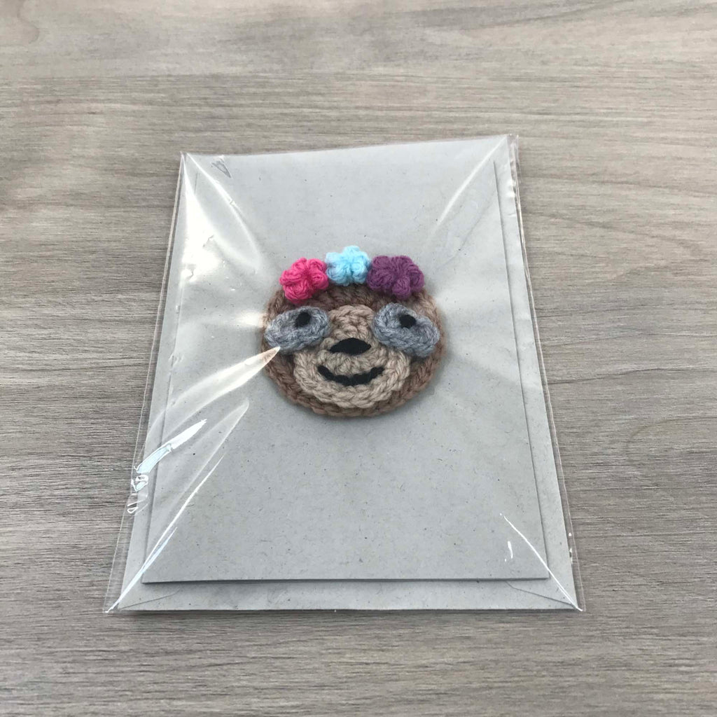 Crochet Sloth 100% Recycled Greetings Card