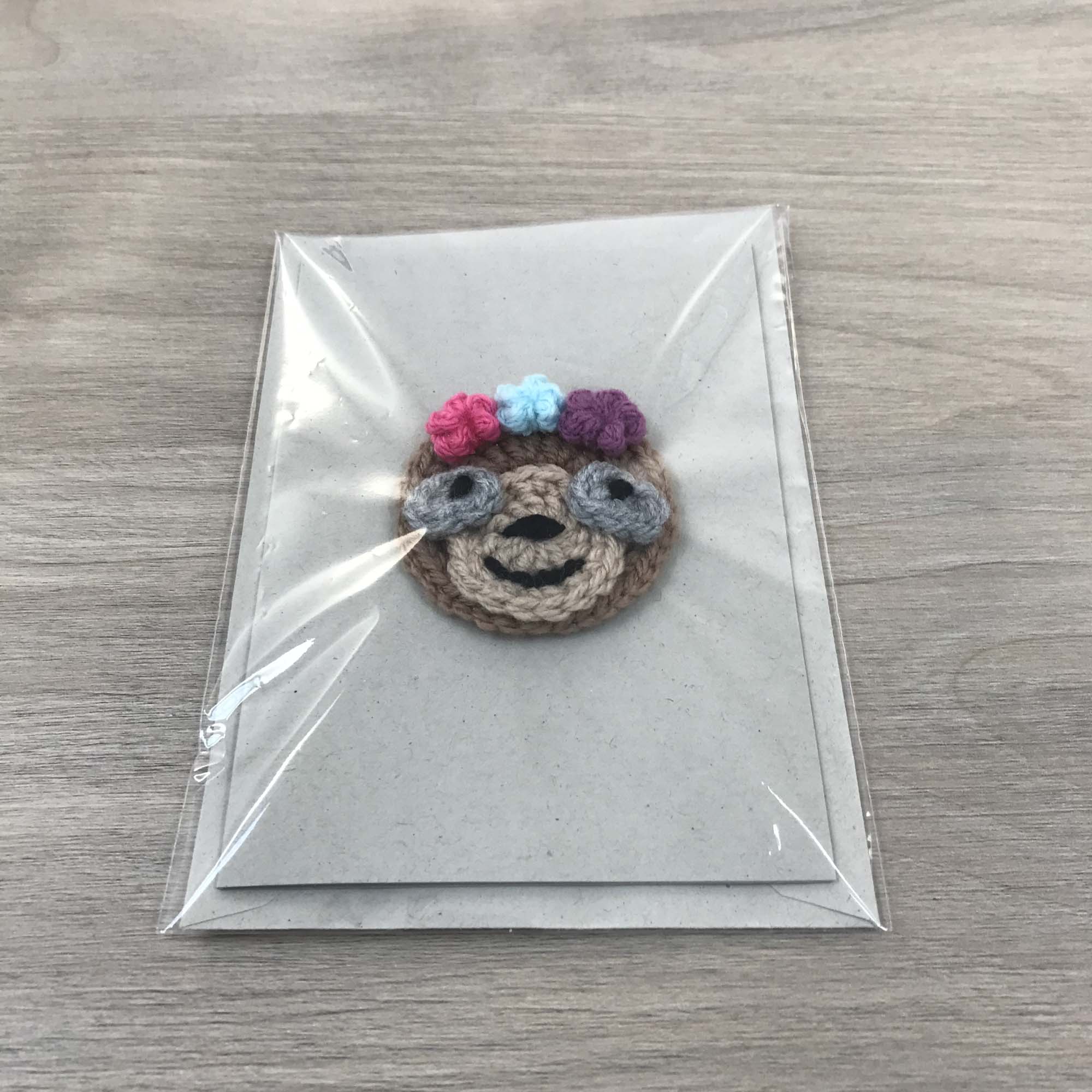 Crochet Sloth 100% Recycled Greetings Card