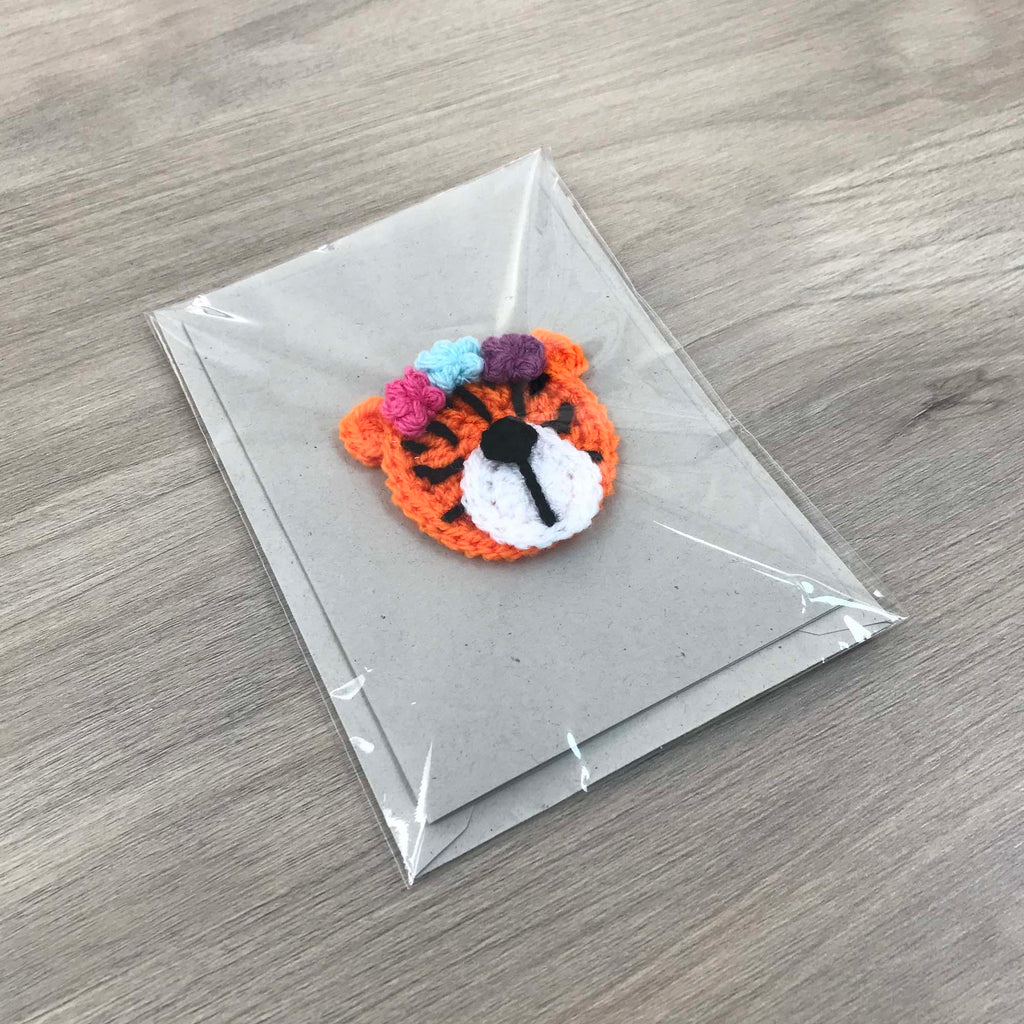 Crochet Tiger 100% Recycled Greetings Card