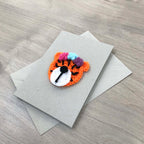 Crochet Tiger 100% Recycled Greetings Card