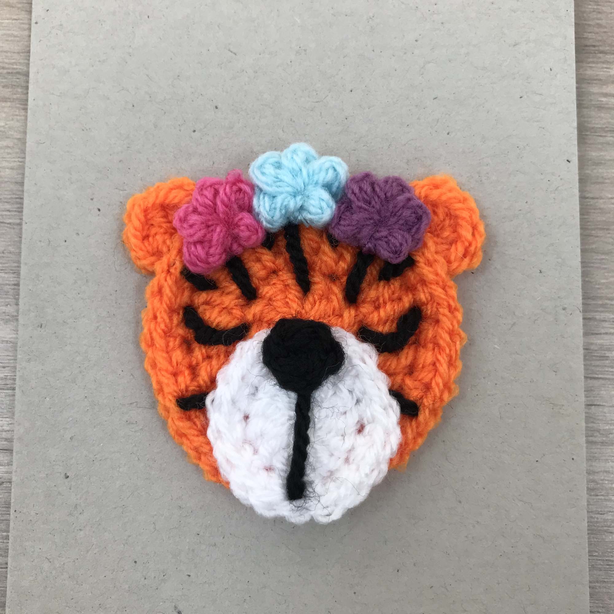 Crochet Tiger 100% Recycled Greetings Card
