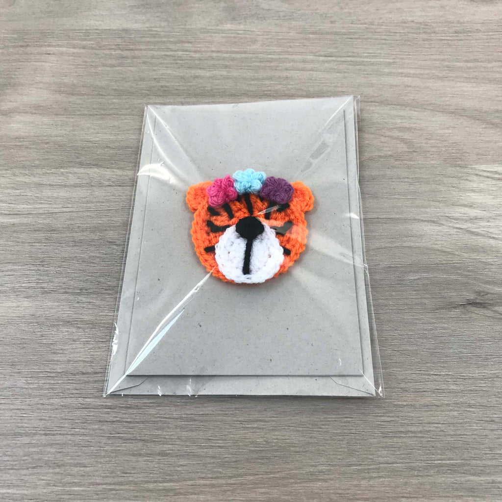 Crochet Tiger 100% Recycled Greetings Card