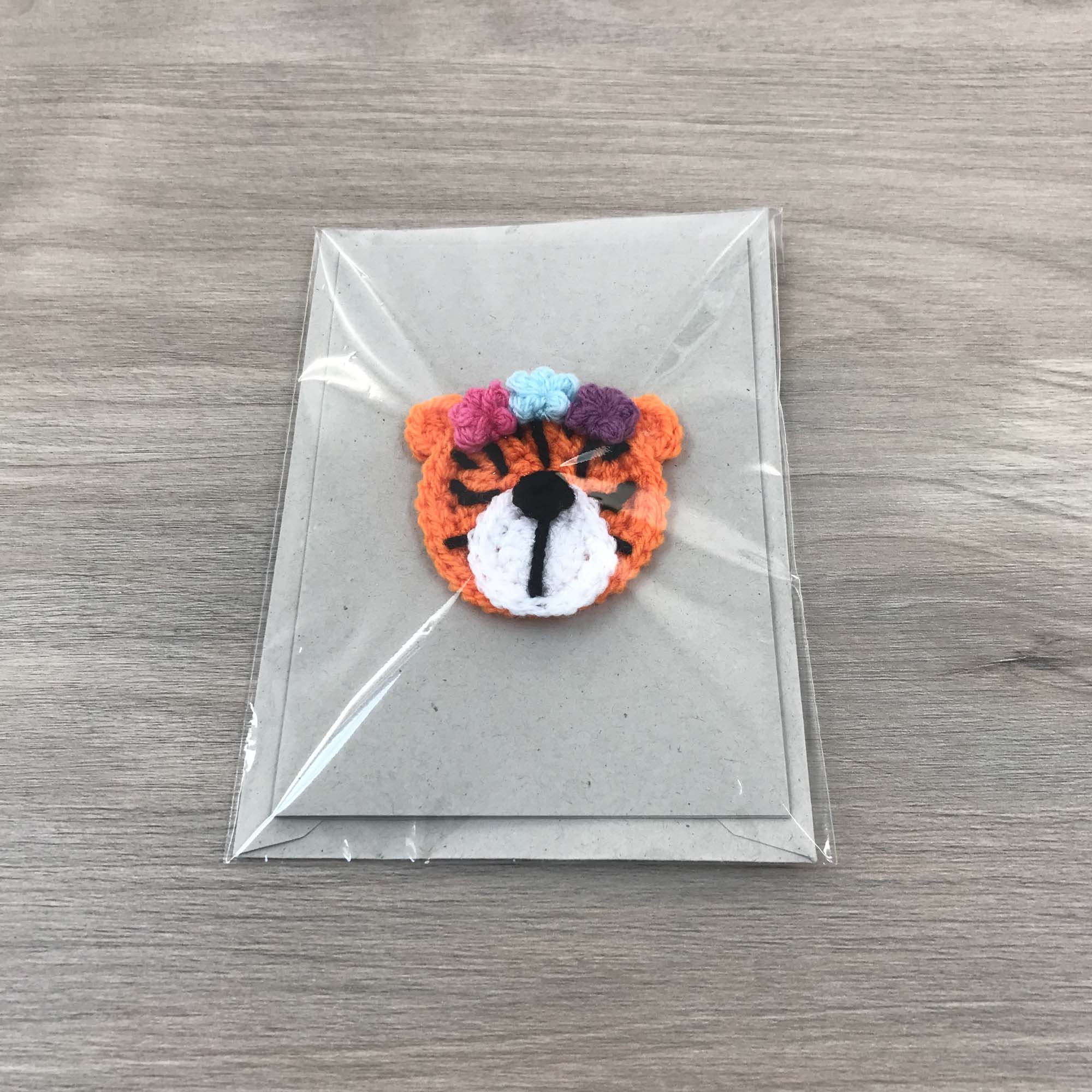 Crochet Tiger 100% Recycled Greetings Card