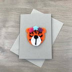 Crochet Tiger 100% Recycled Greetings Card