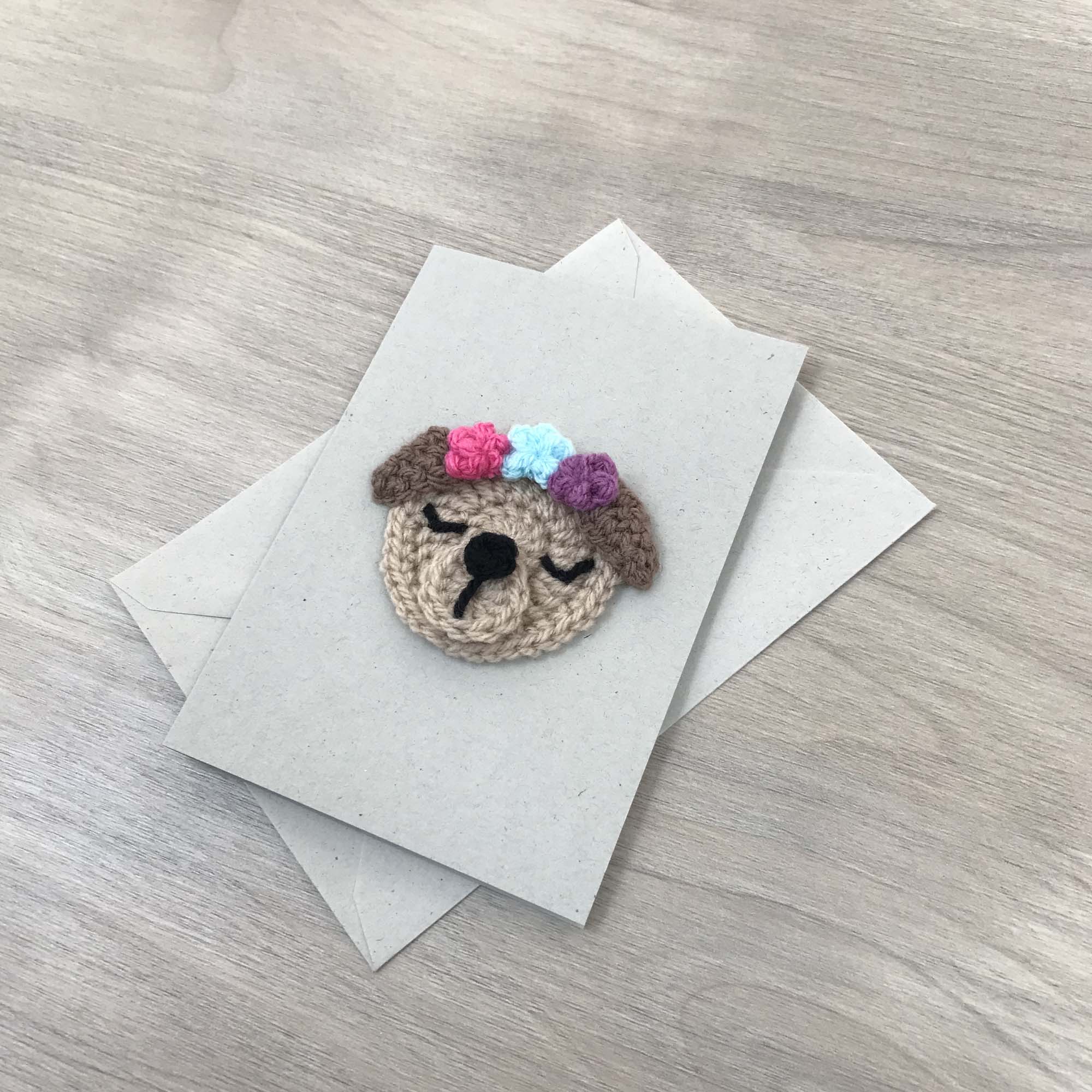 Crochet Dog 100% Recycled Greetings Card
