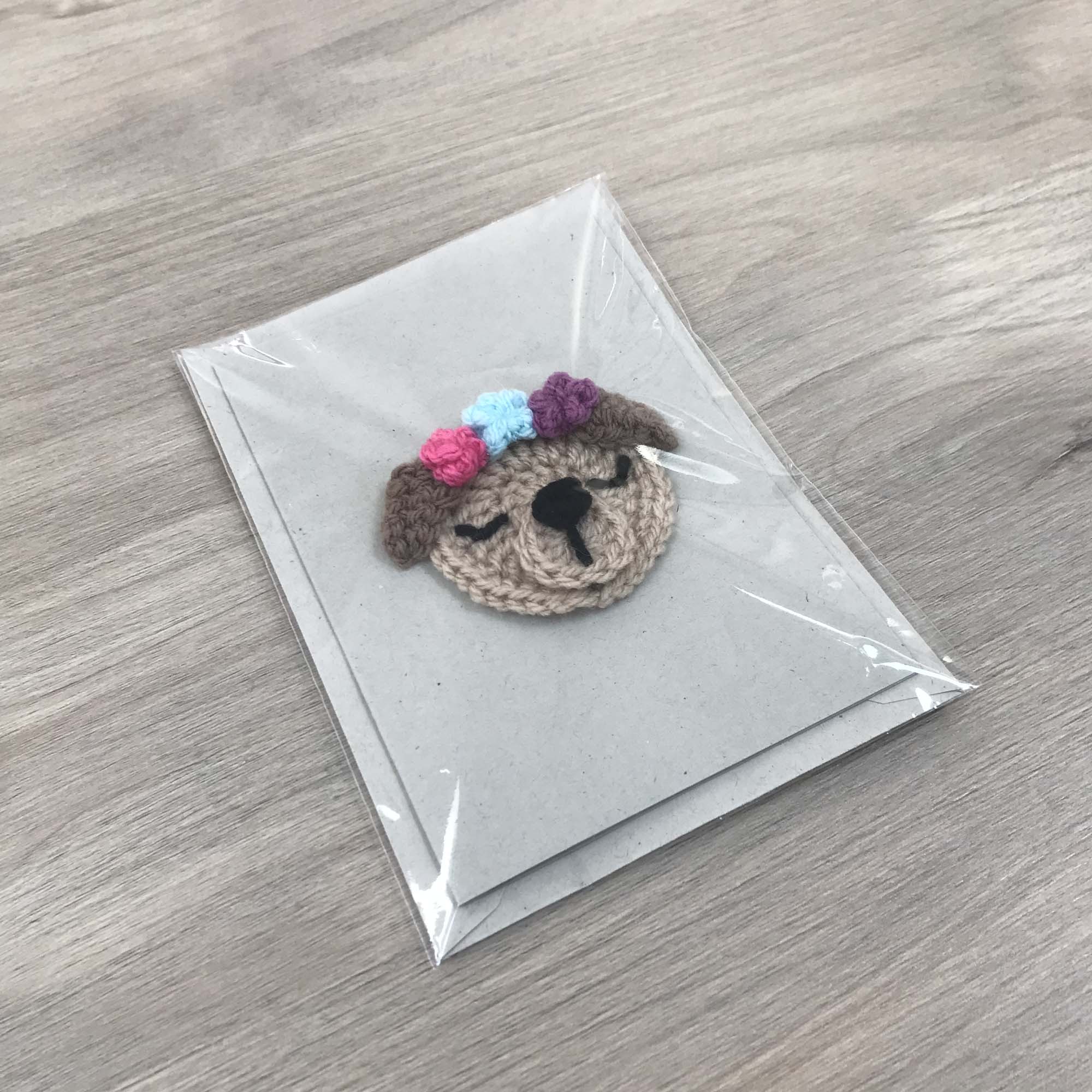 Crochet Dog 100% Recycled Greetings Card