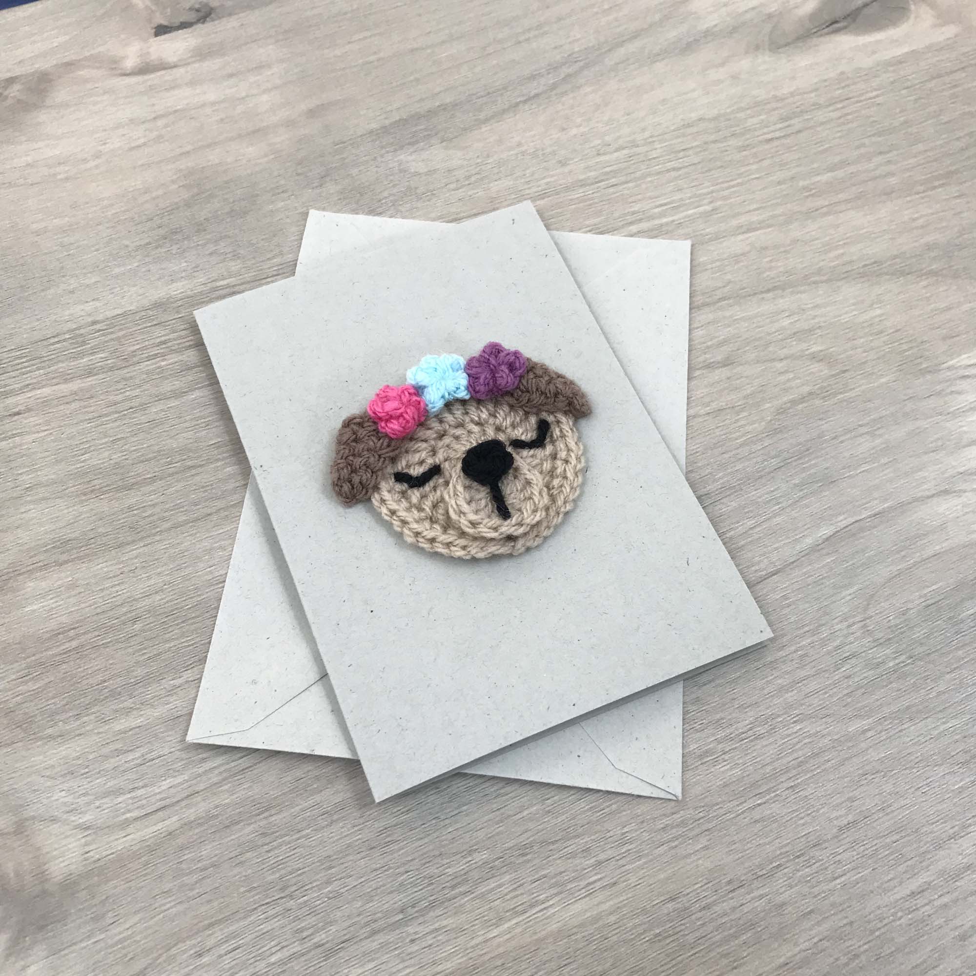 Crochet Dog 100% Recycled Greetings Card