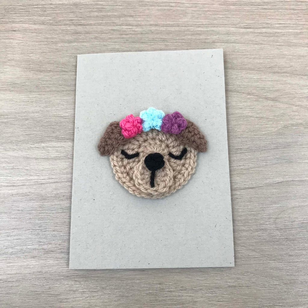 Crochet Dog 100% Recycled Greetings Card