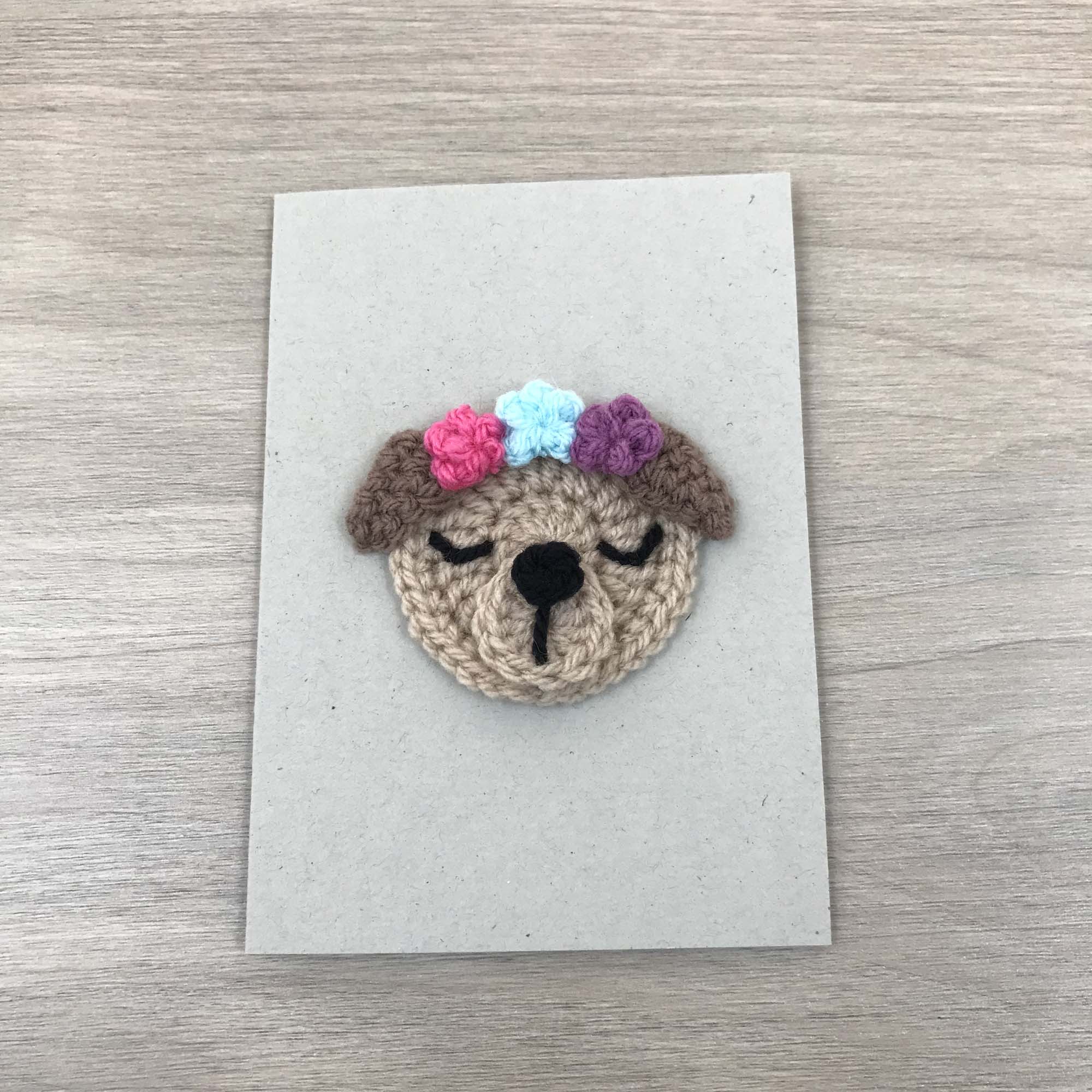 Crochet Dog 100% Recycled Greetings Card