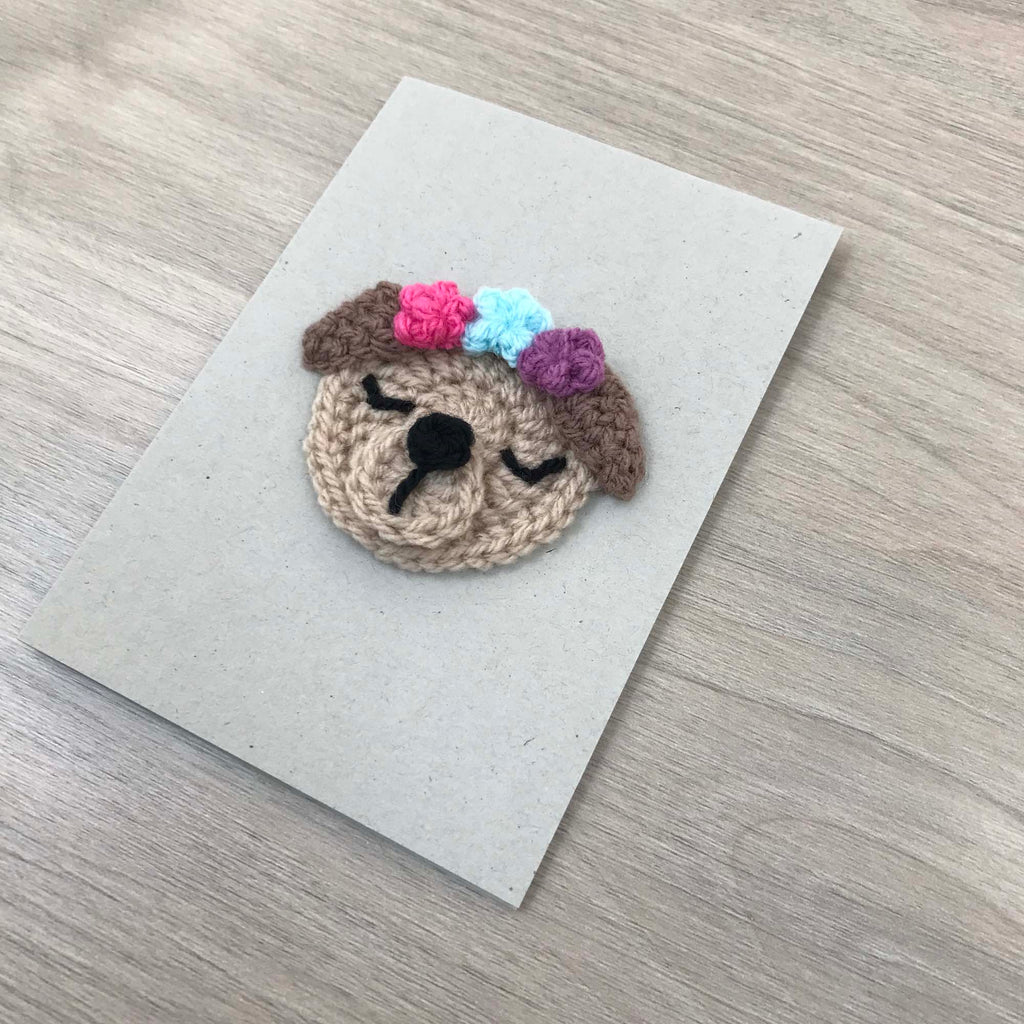 Crochet Dog 100% Recycled Greetings Card