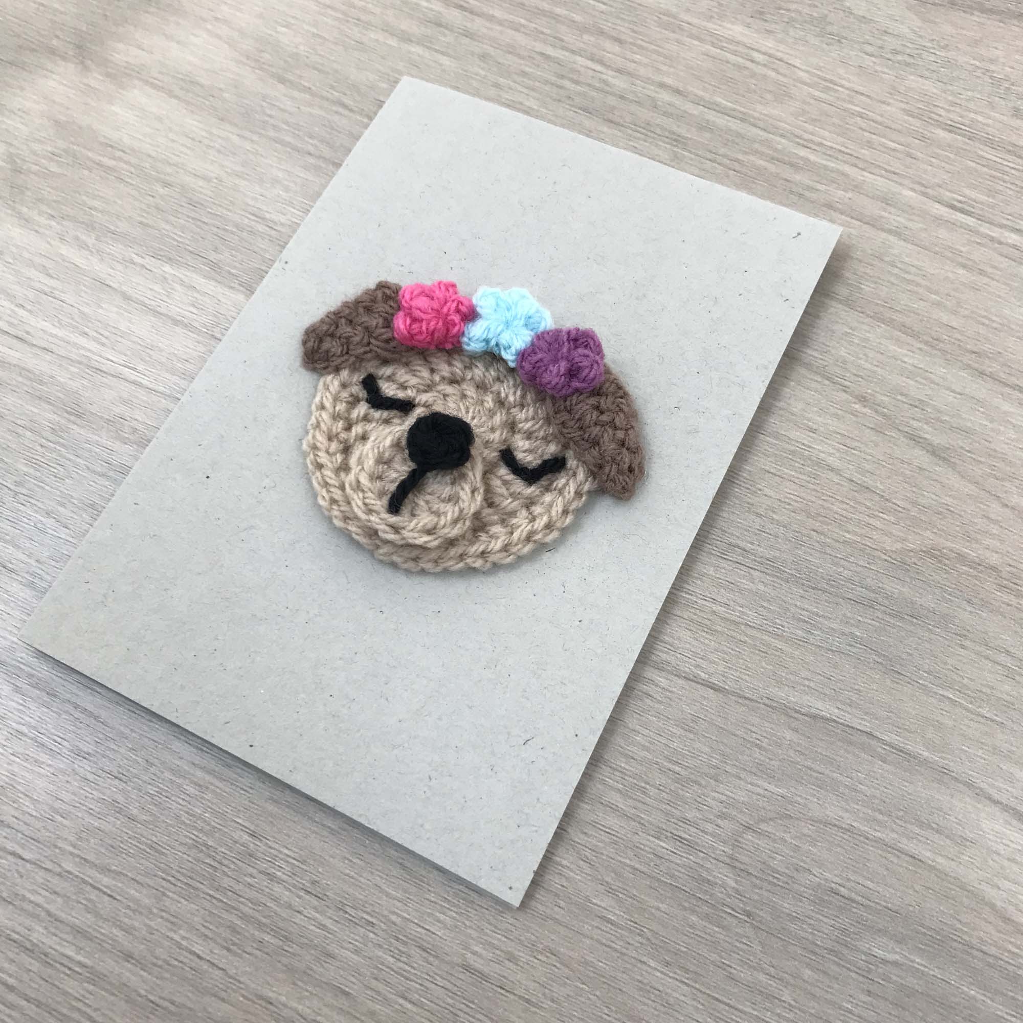Crochet Dog 100% Recycled Greetings Card