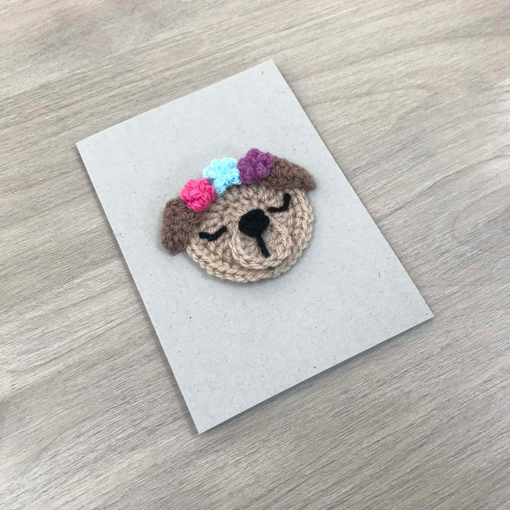 Crochet Dog 100% Recycled Greetings Card