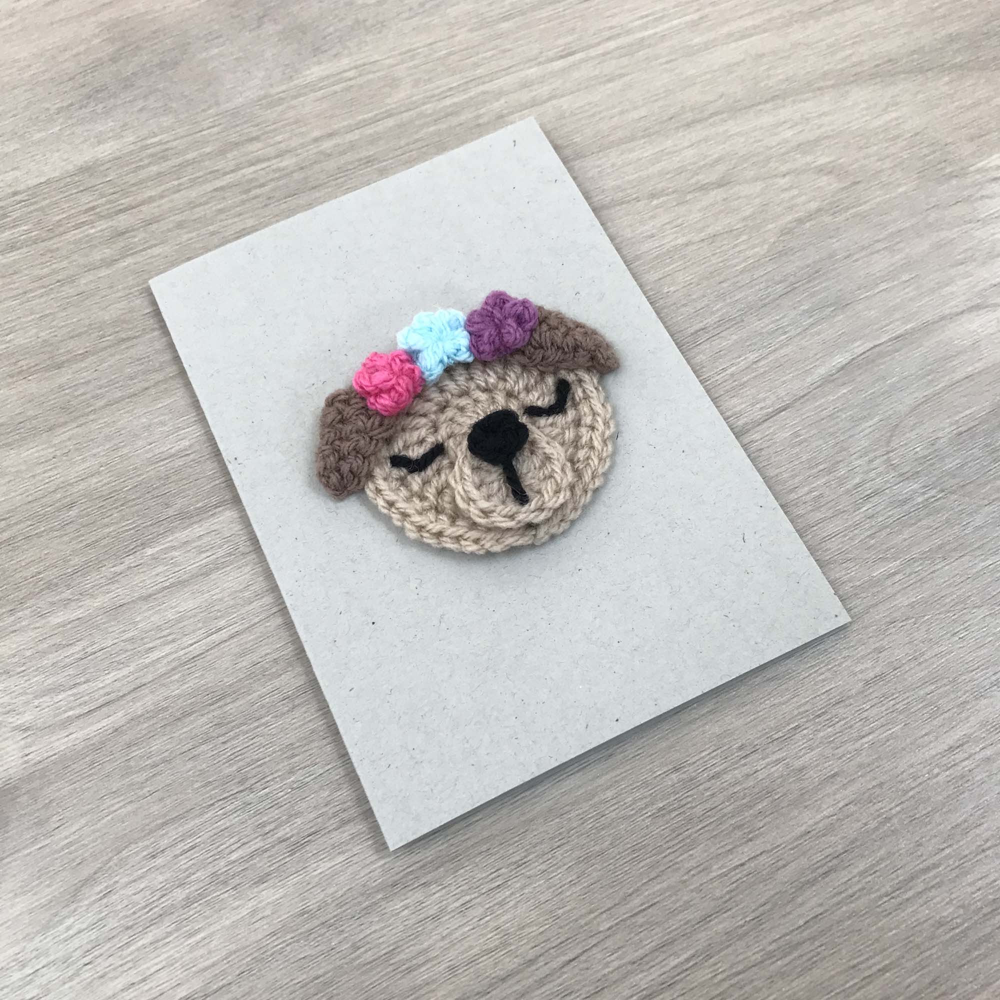 Crochet Dog 100% Recycled Greetings Card