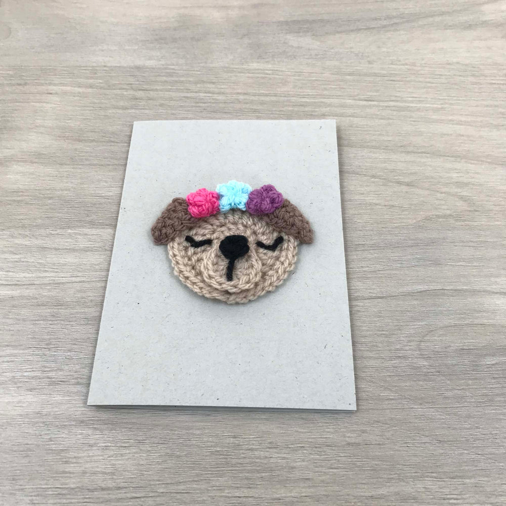 Crochet Dog 100% Recycled Greetings Card