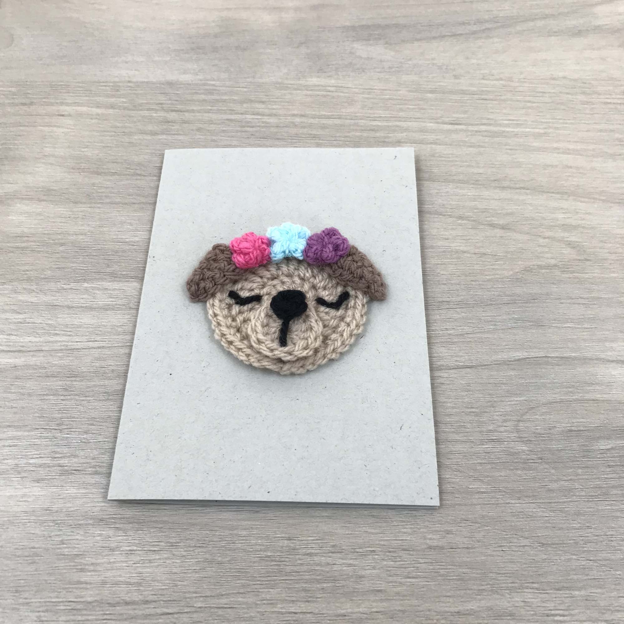Crochet Dog 100% Recycled Greetings Card
