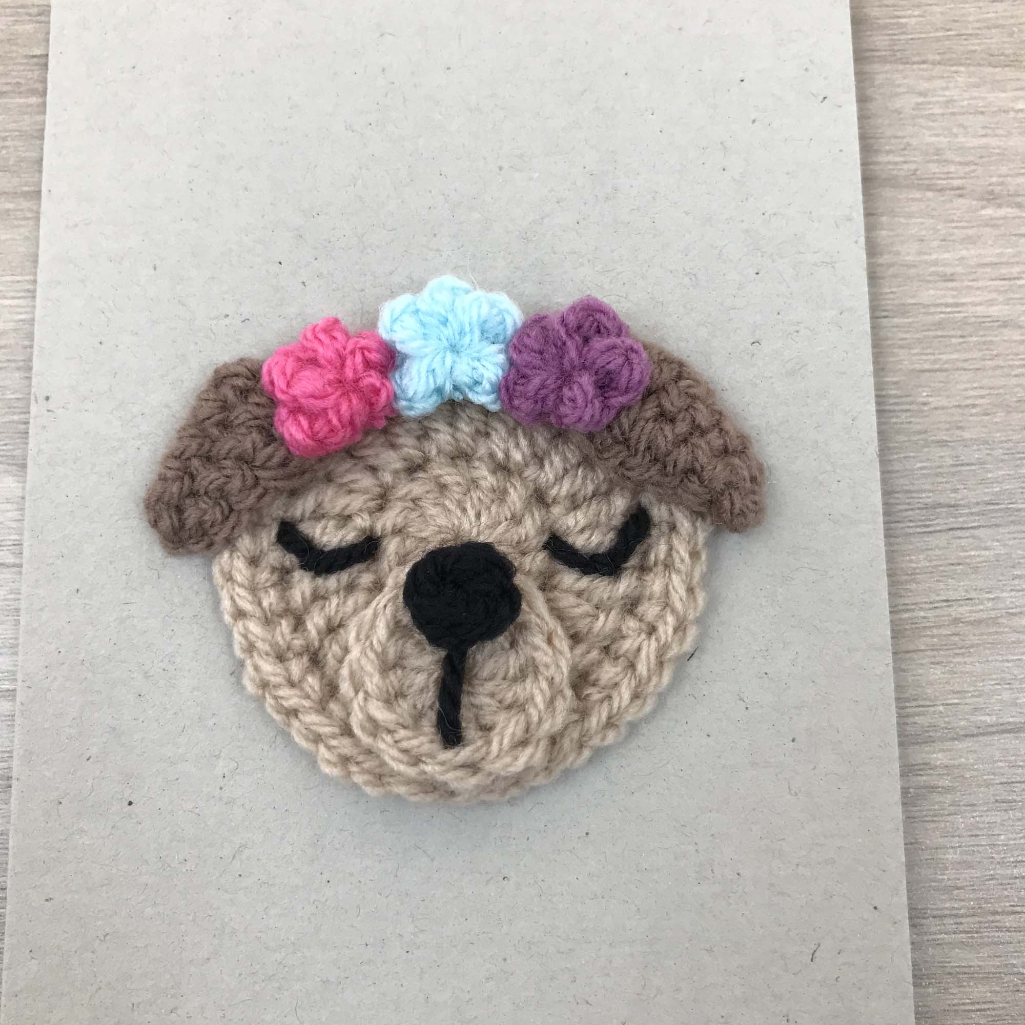 Crochet Dog 100% Recycled Greetings Card