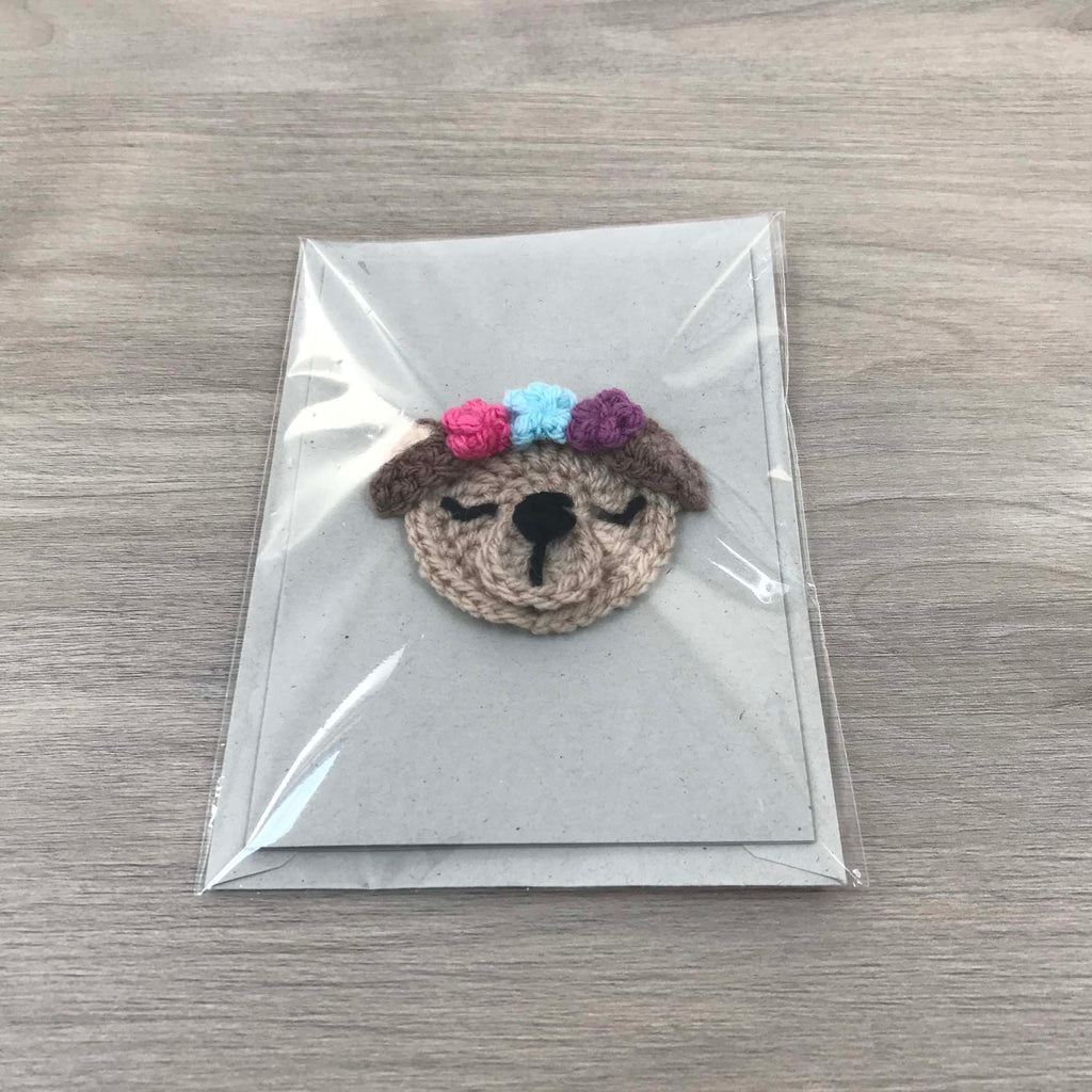 Crochet Dog 100% Recycled Greetings Card
