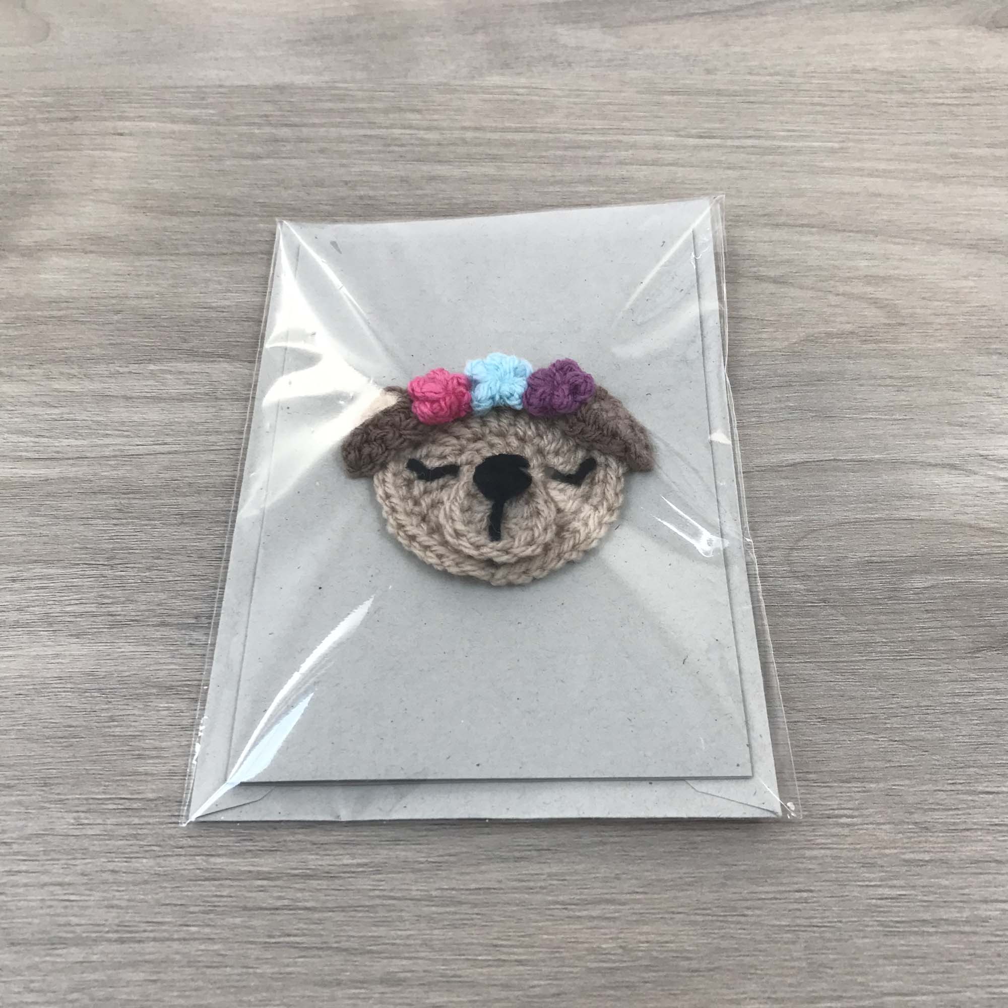 Crochet Dog 100% Recycled Greetings Card