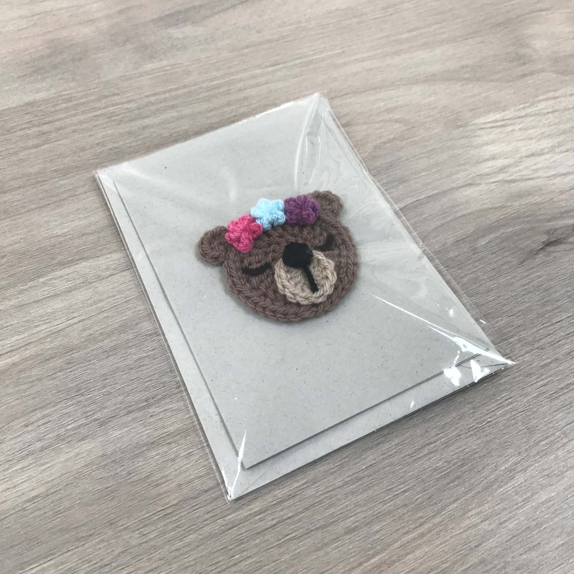 Crochet Bear 100% Recycled Greetings Card