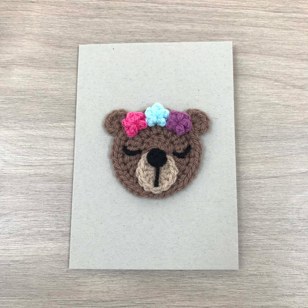 Crochet Bear 100% Recycled Greetings Card