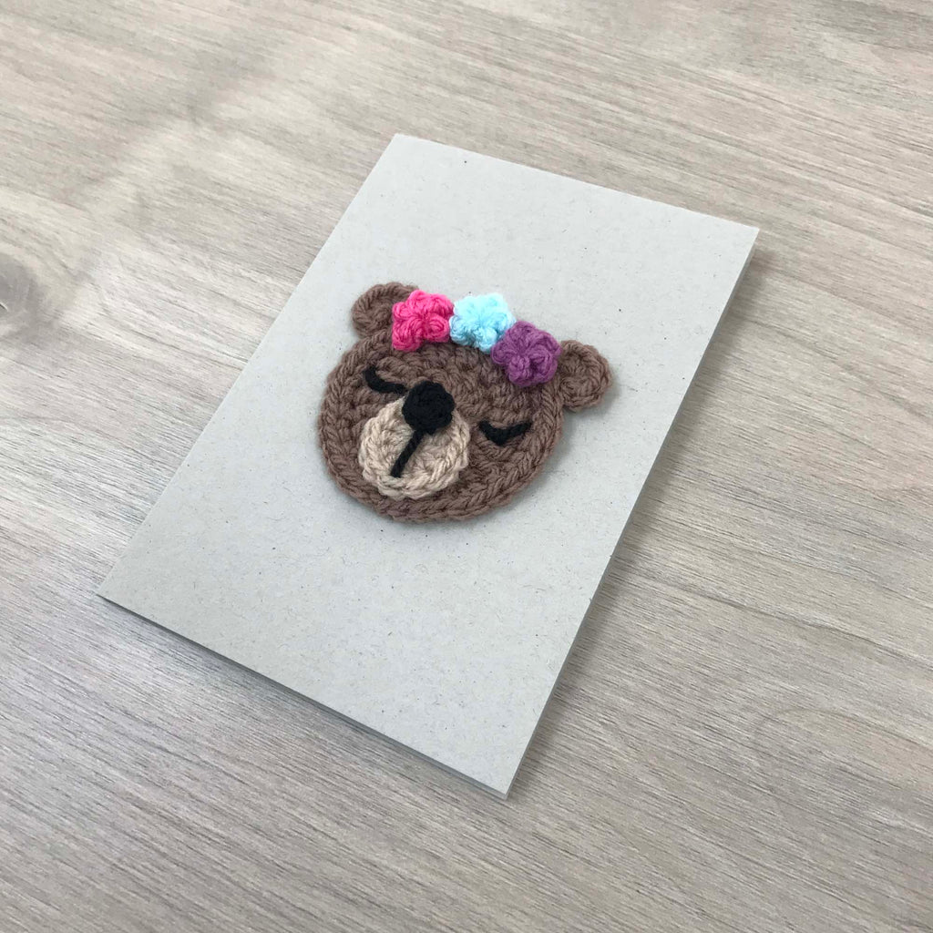 Crochet Bear 100% Recycled Greetings Card