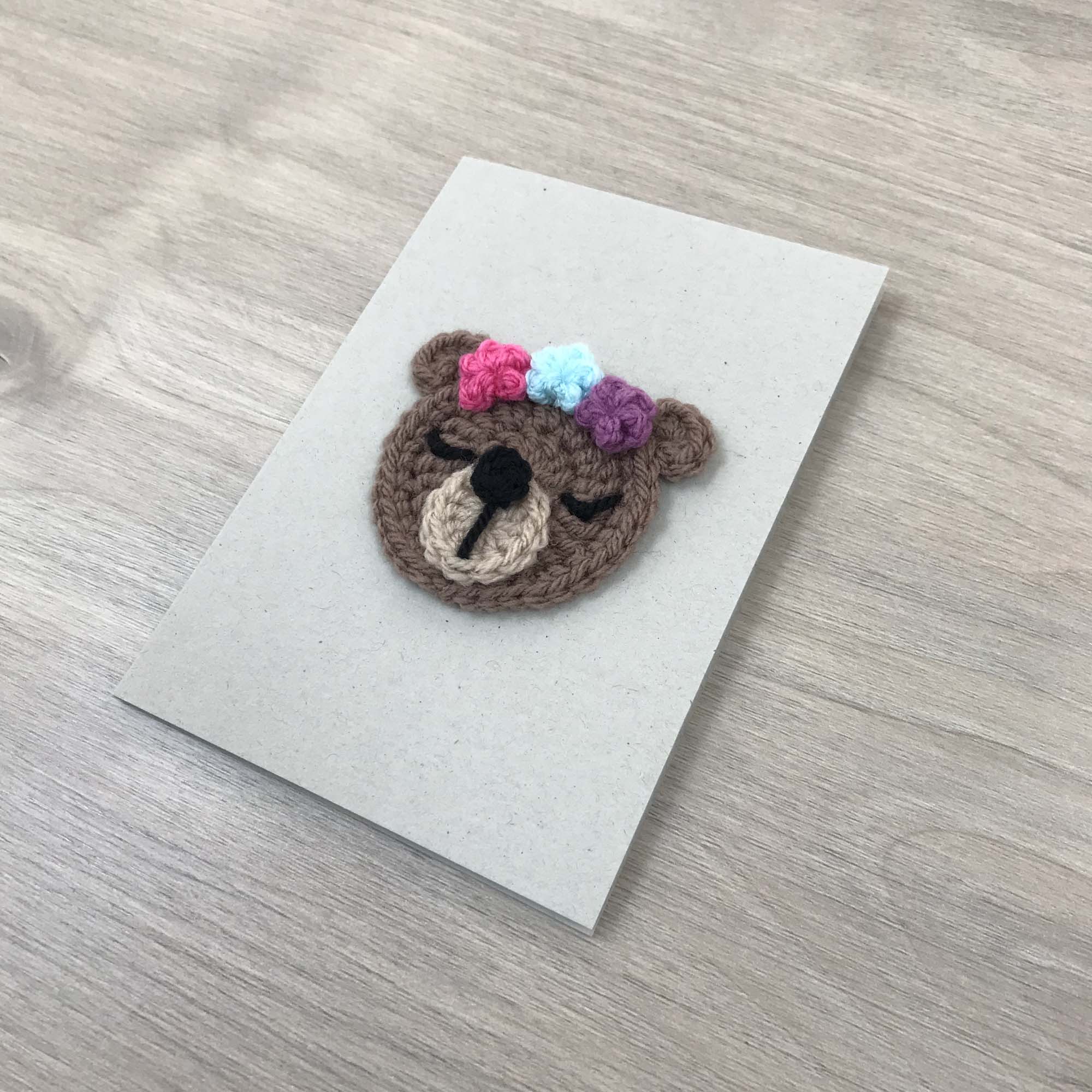 Crochet Bear 100% Recycled Greetings Card