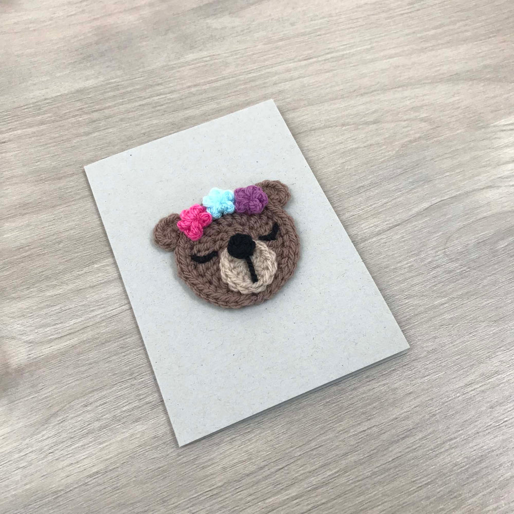 Crochet Bear 100% Recycled Greetings Card