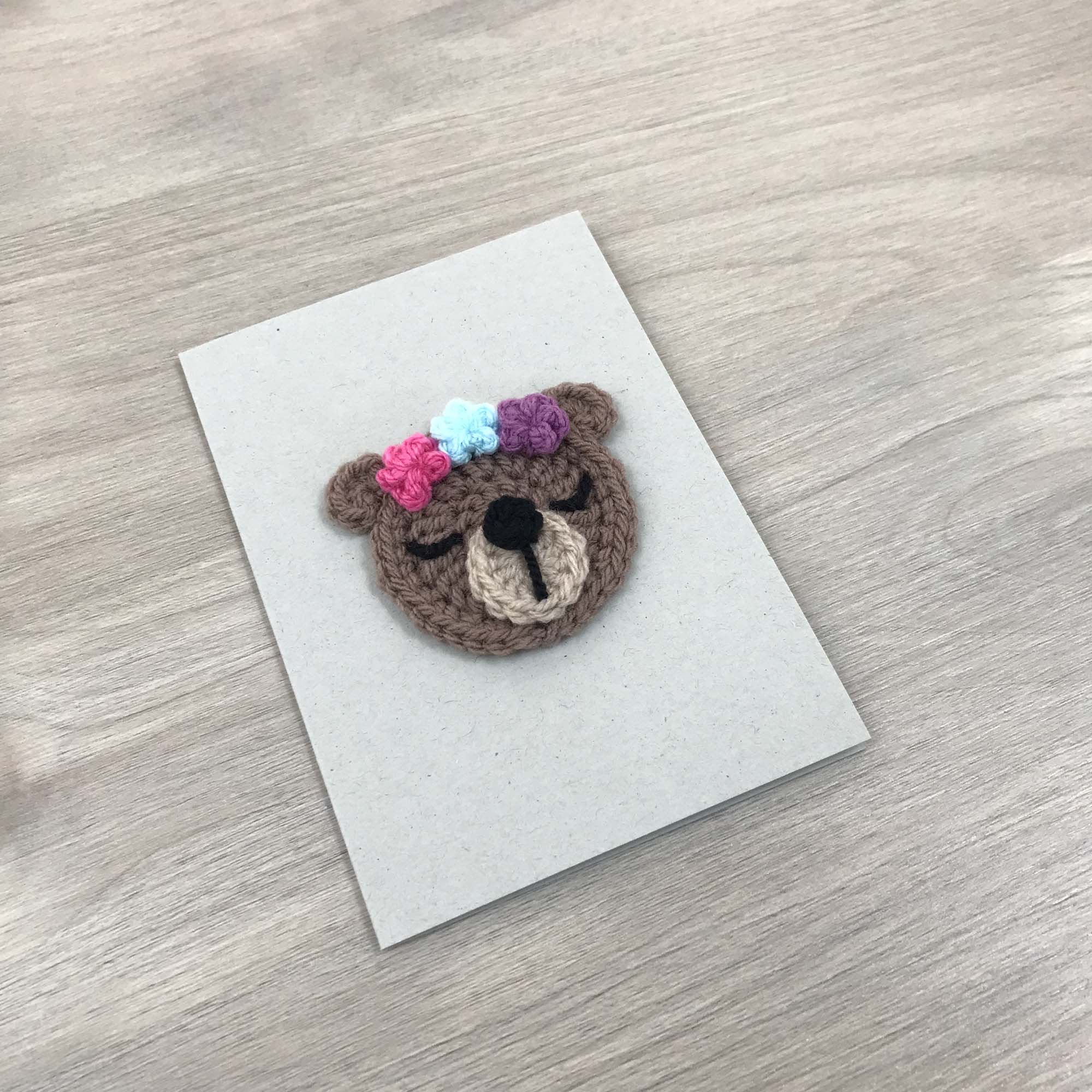 Crochet Bear 100% Recycled Greetings Card