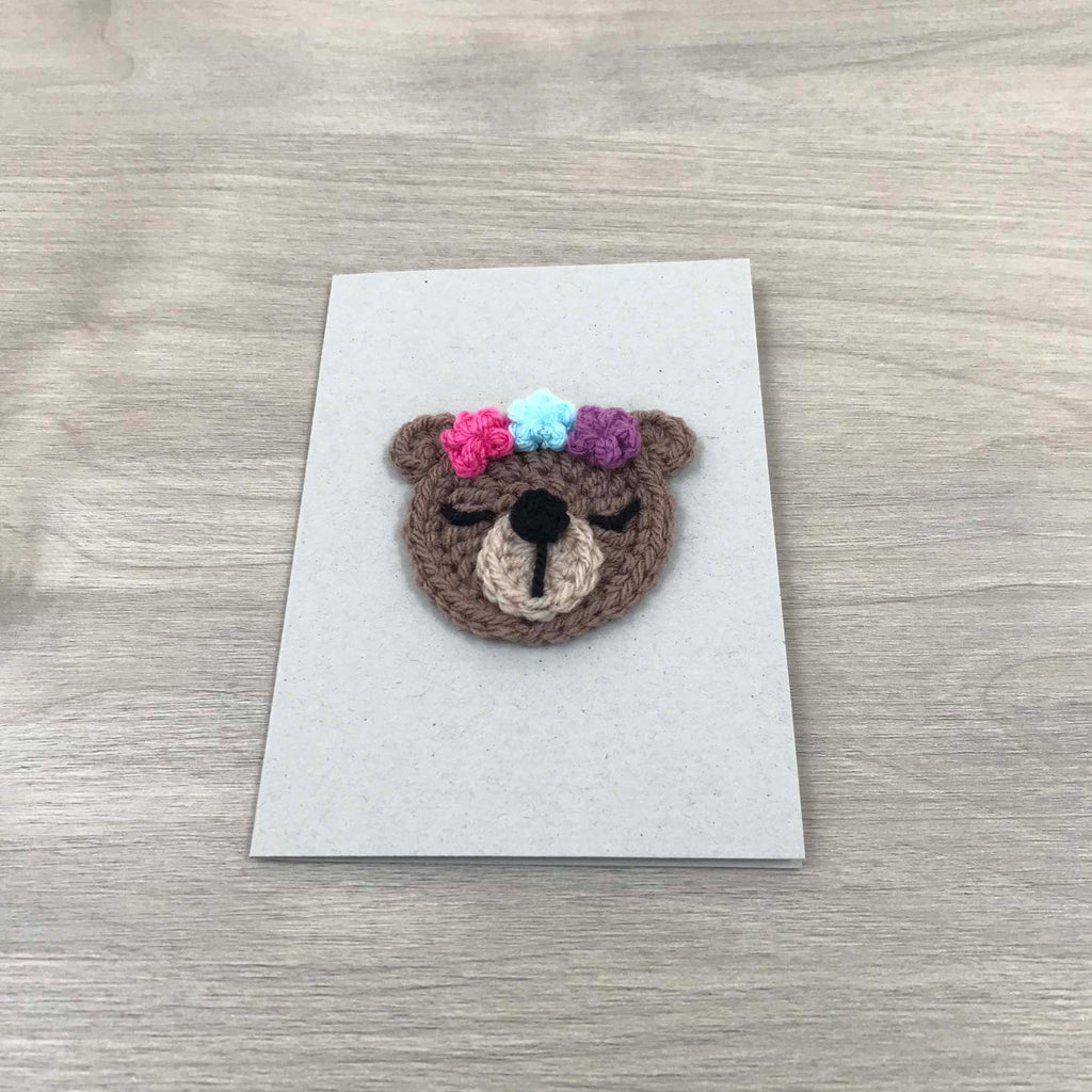 Crochet Bear 100% Recycled Greetings Card