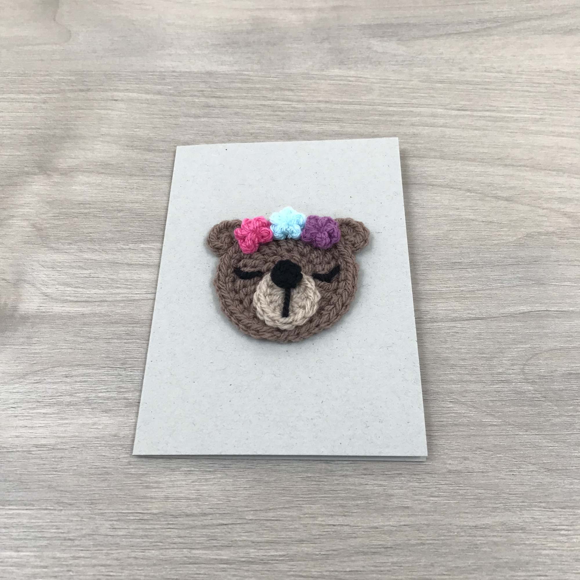 Crochet Bear 100% Recycled Greetings Card