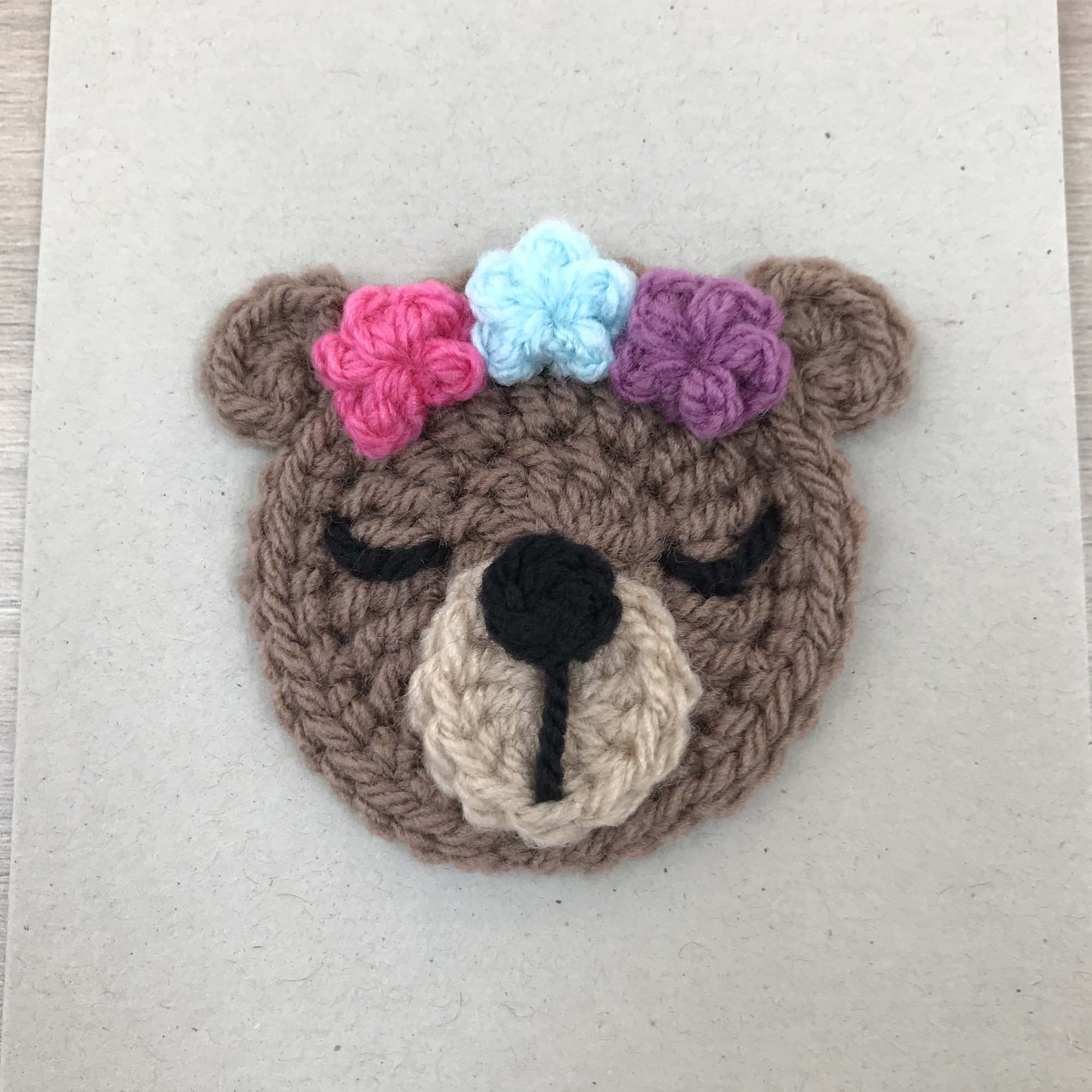 Crochet Bear 100% Recycled Greetings Card