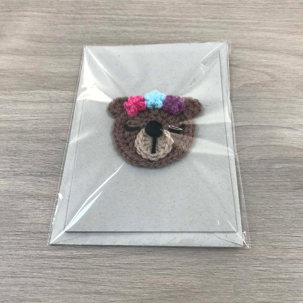 Crochet Bear 100% Recycled Greetings Card