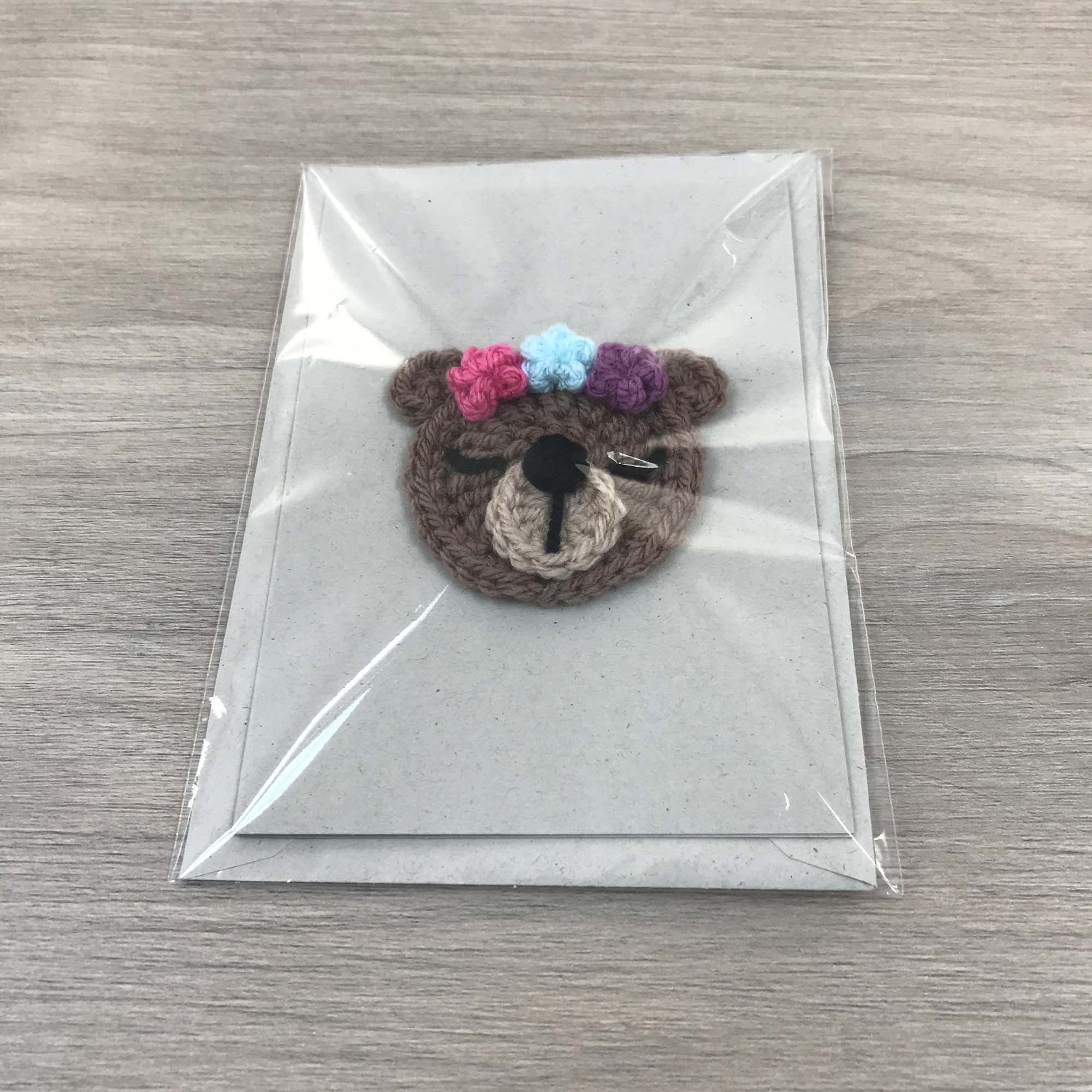 Crochet Bear 100% Recycled Greetings Card