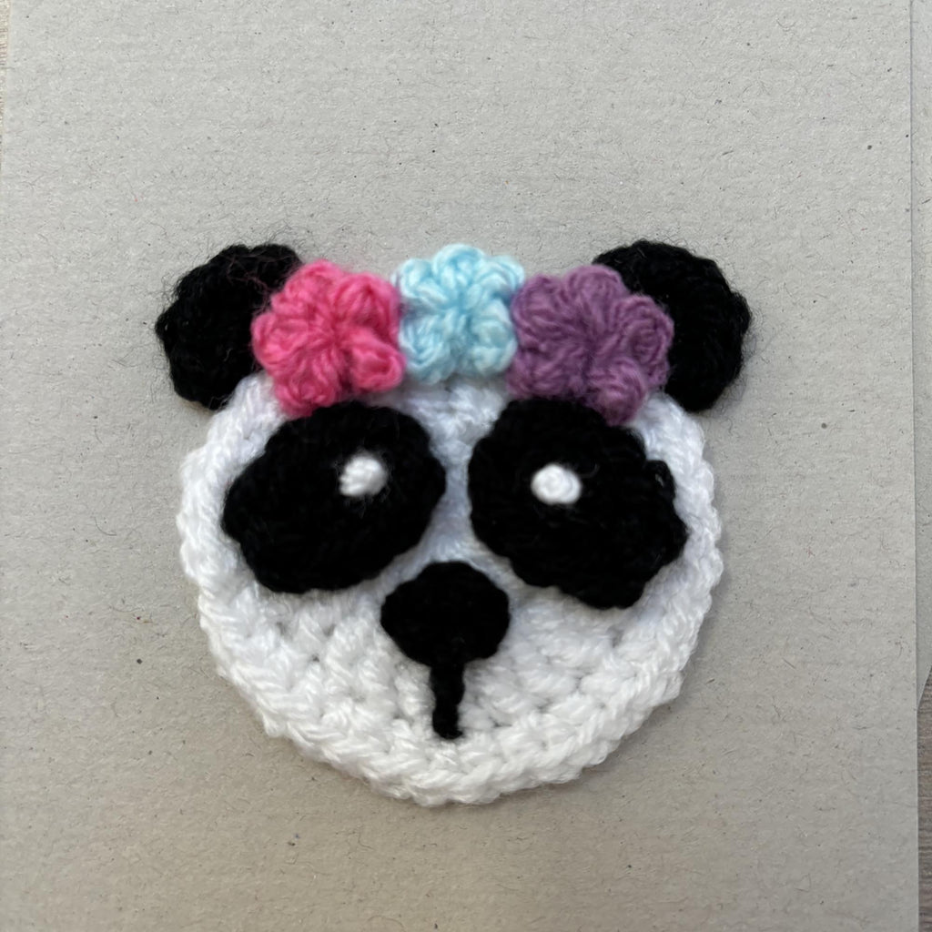 Crochet Panda 100% Recycled Greetings Card