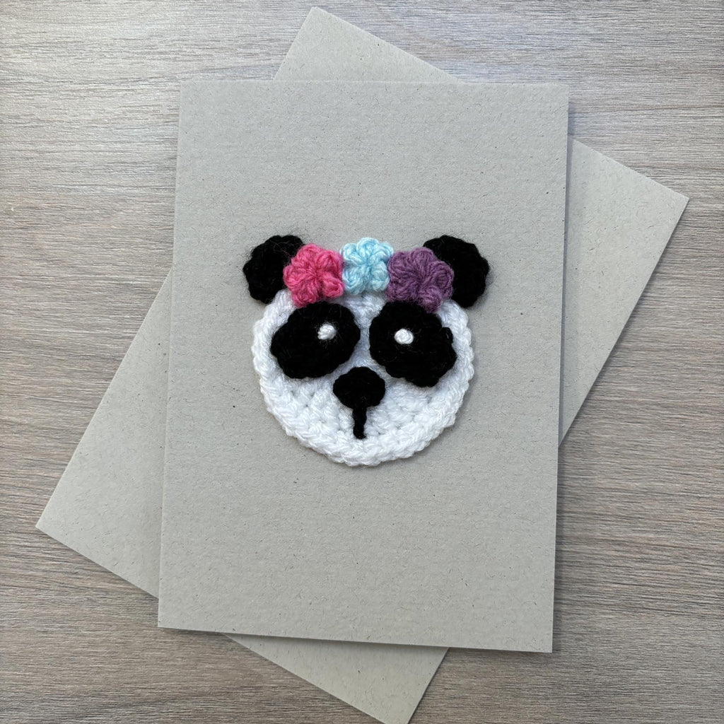 Crochet Panda 100% Recycled Greetings Card