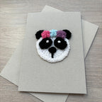 Crochet Panda 100% Recycled Greetings Card