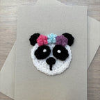 Crochet Panda 100% Recycled Greetings Card
