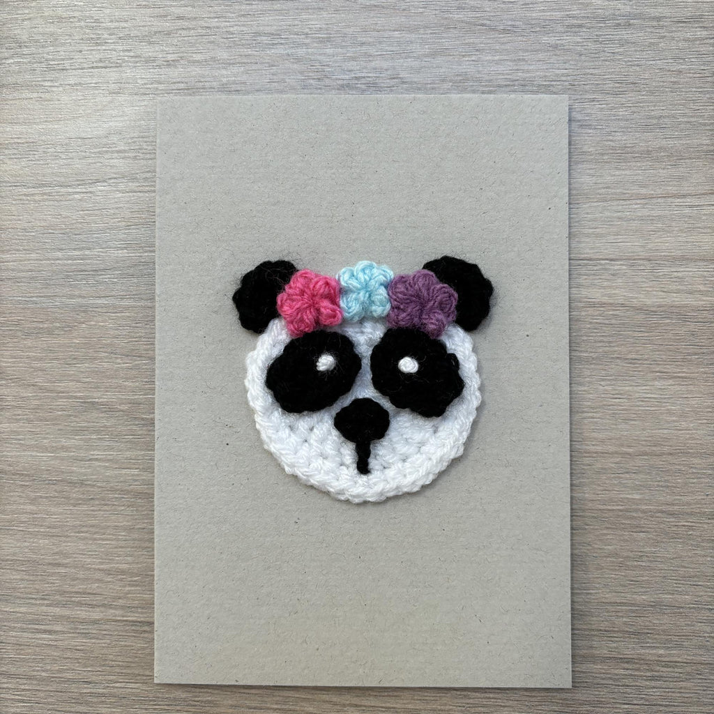 Crochet Panda 100% Recycled Greetings Card