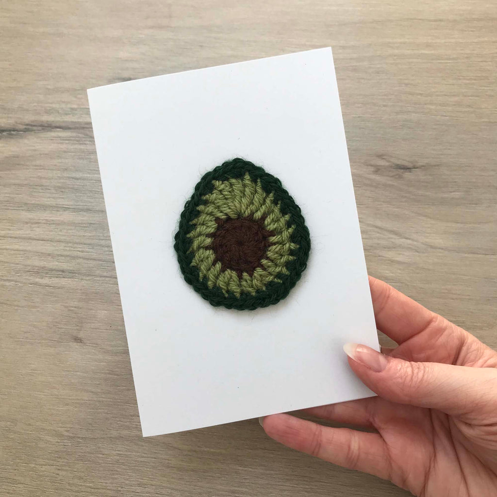 Crochet Avocado 100% Recycled Greetings Card