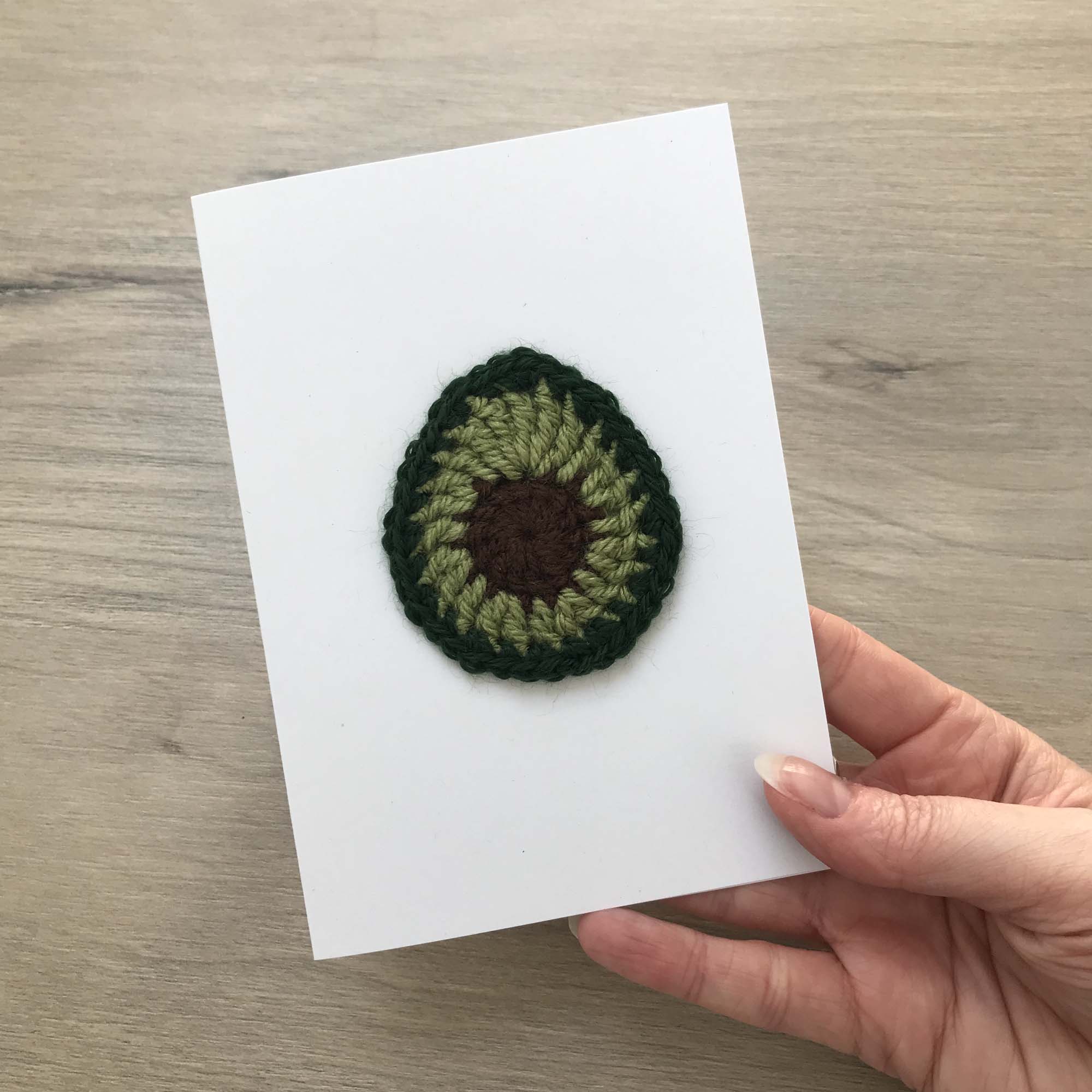 Crochet Avocado 100% Recycled Greetings Card