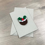 Crochet Christmas Pudding 100% Recycled Greetings Card A6